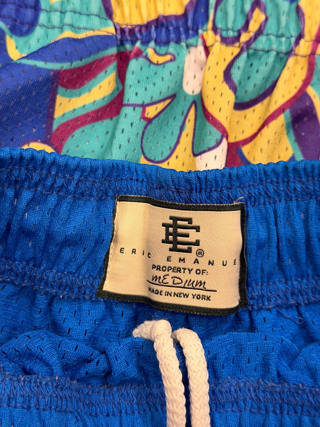 Eric Emanuel Mesh Shorts - Blue/Yellow