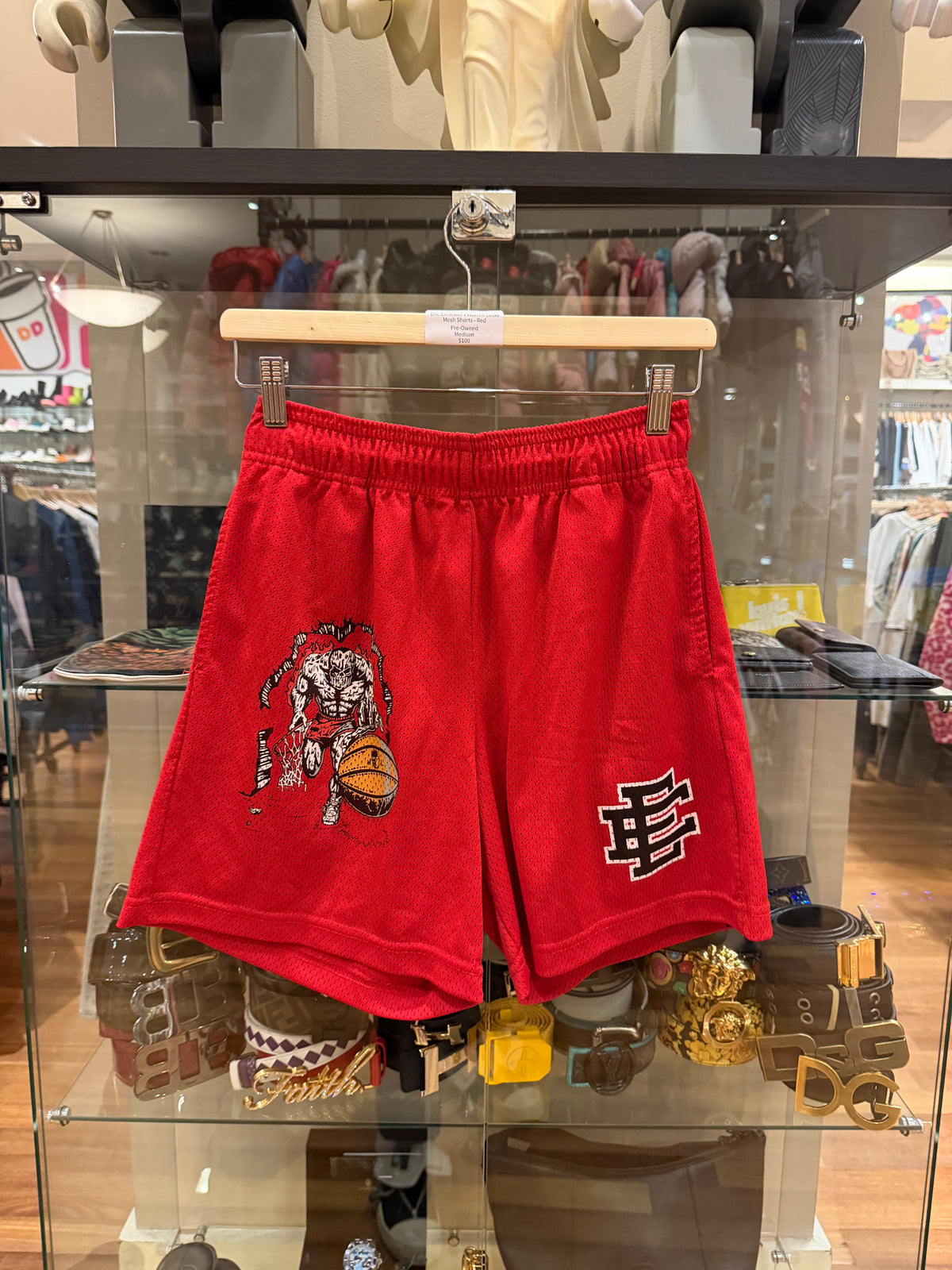 Eric Emanuel x Warren Lotas Mesh Shorts - Red