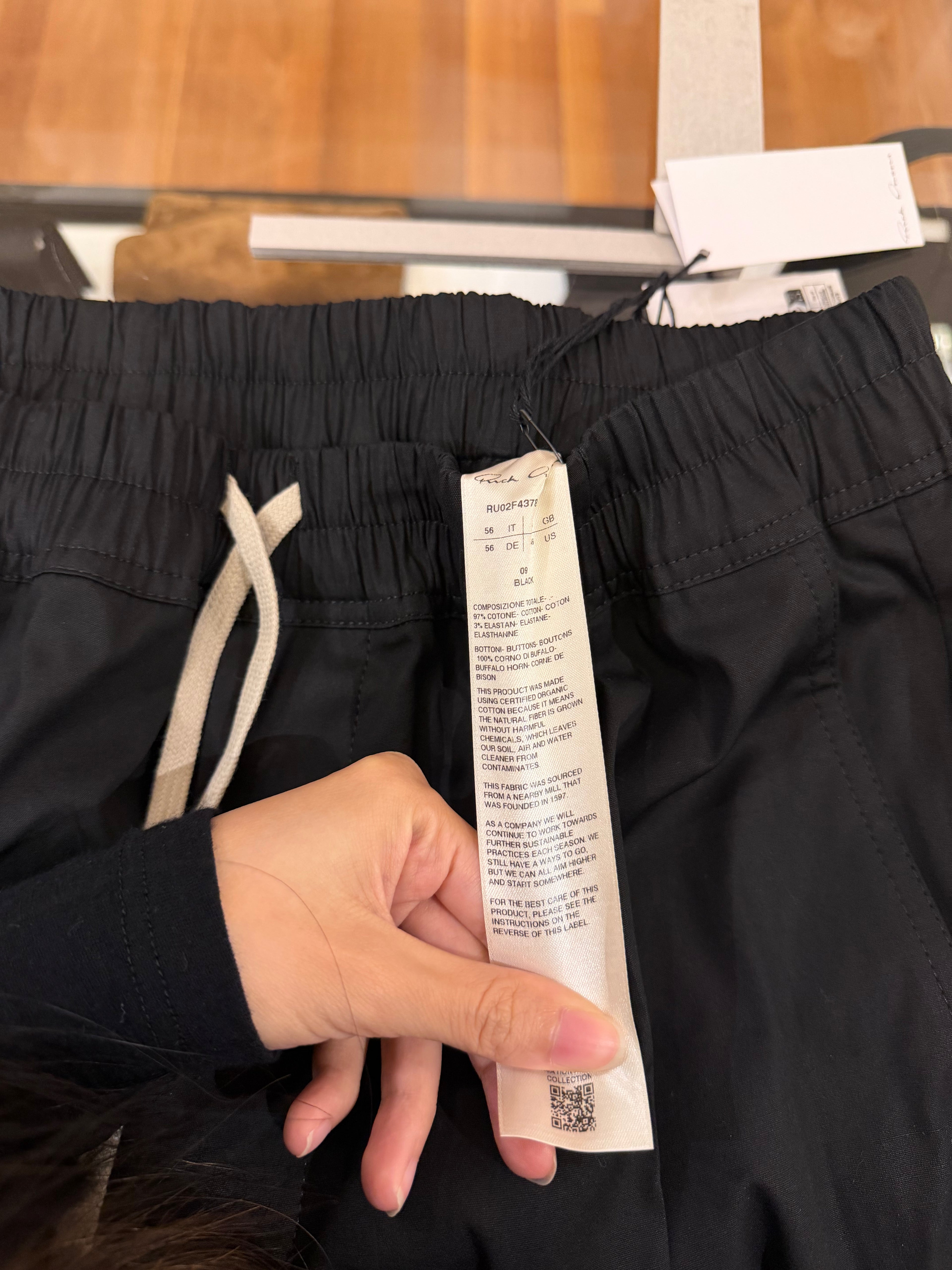 Rick Owens Black Cotton Trousers