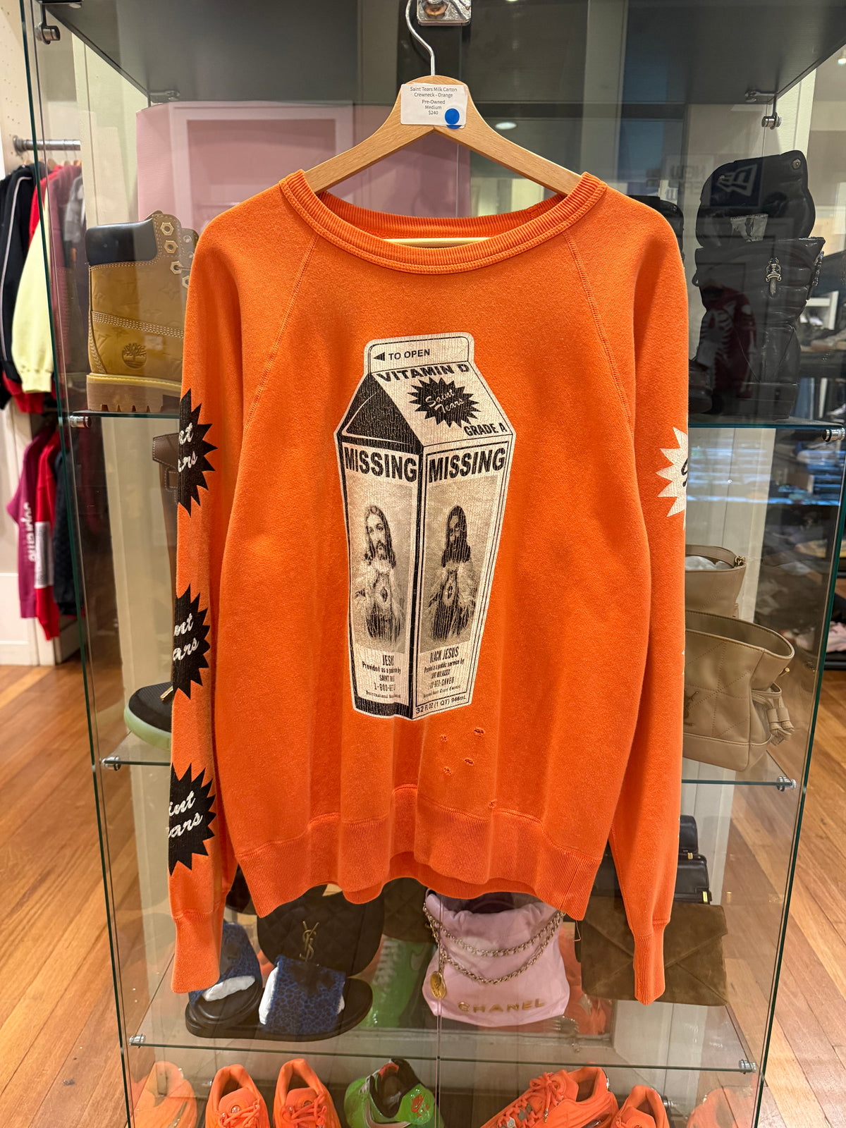 Saint Tears Milk Carton Crewneck - Orange
