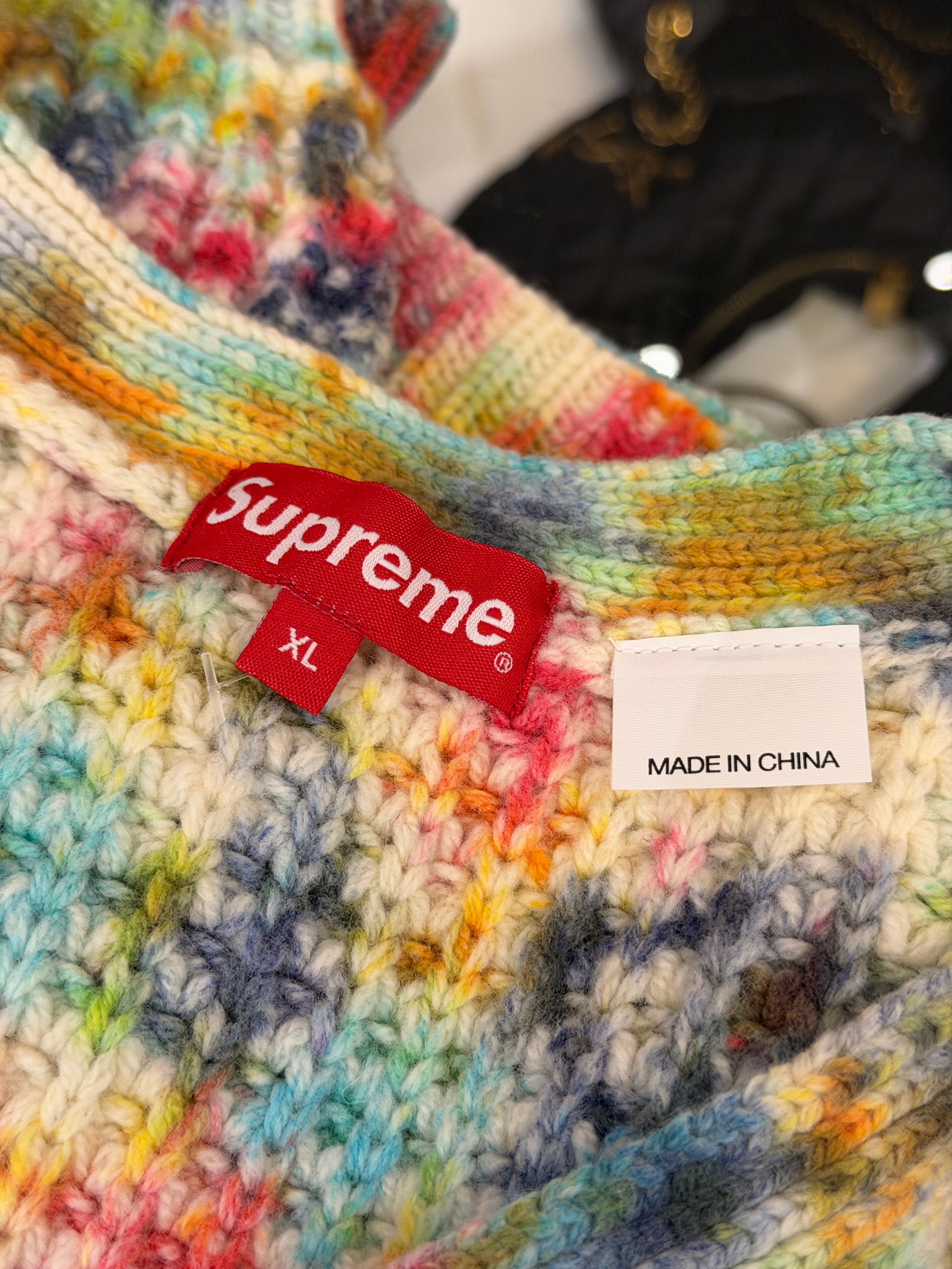Supreme Waffle Knit Cardigan in Tie Dye