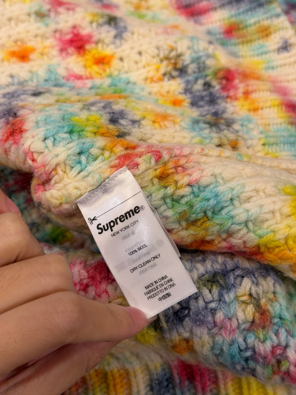 Supreme Waffle Knit Cardigan in Tie Dye