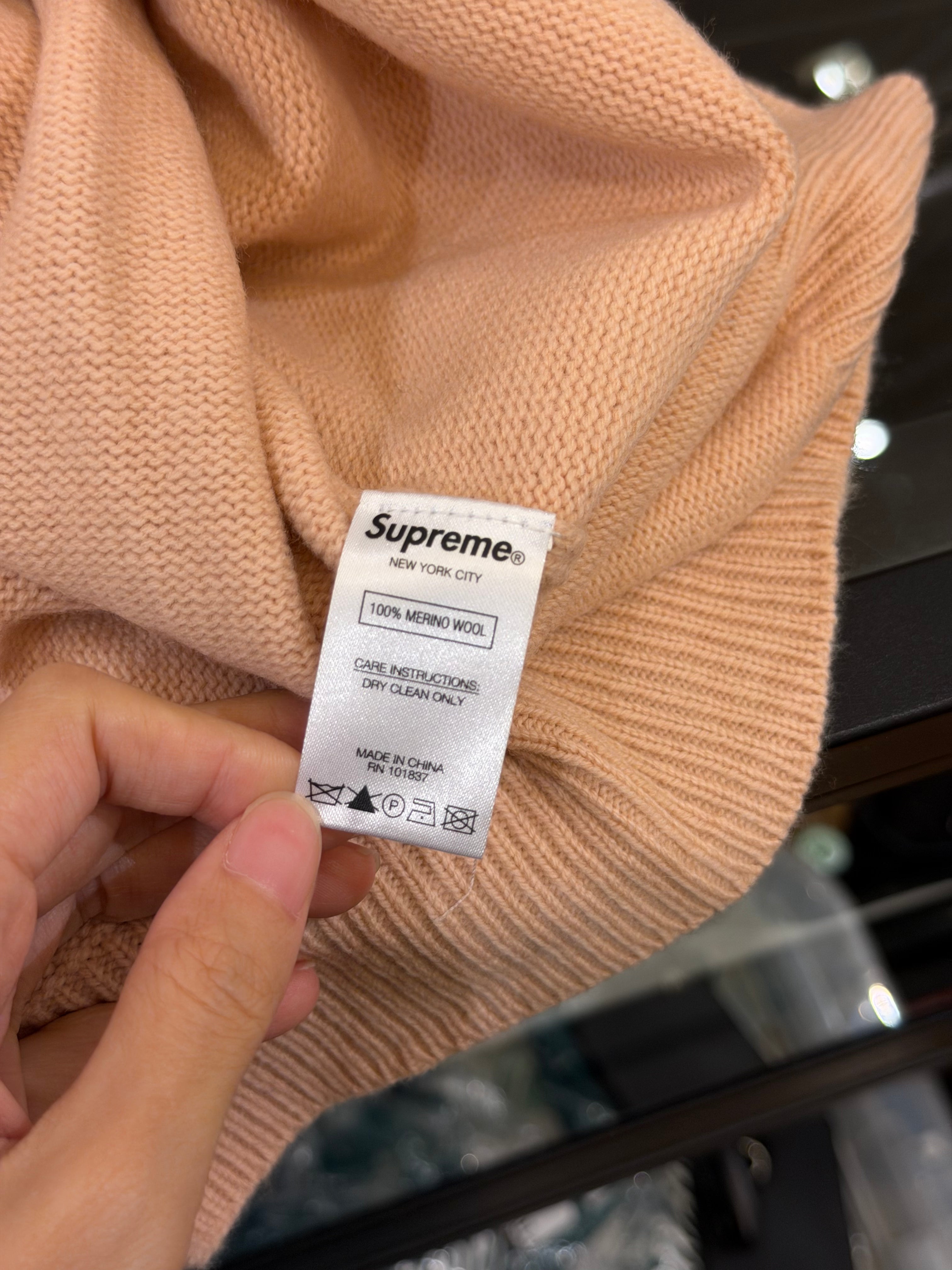 Supreme Jamie Reid Fuck All Sweater- Dusty Pink