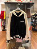 Adidem Asterisks Knit Zip-Up Sweater- Cream/Black