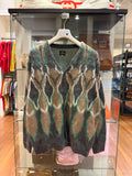 Needles x Hidden NY Mohair Cardigan in Charcoal Psychedelic Diamond Pattern