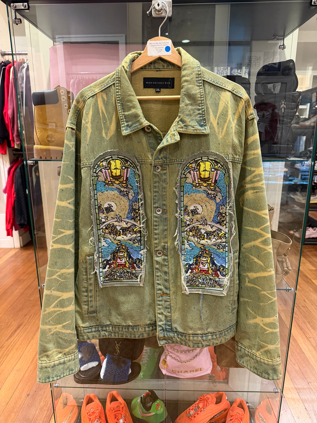 Who Decides War Unfurled Cropped Denim Jacket