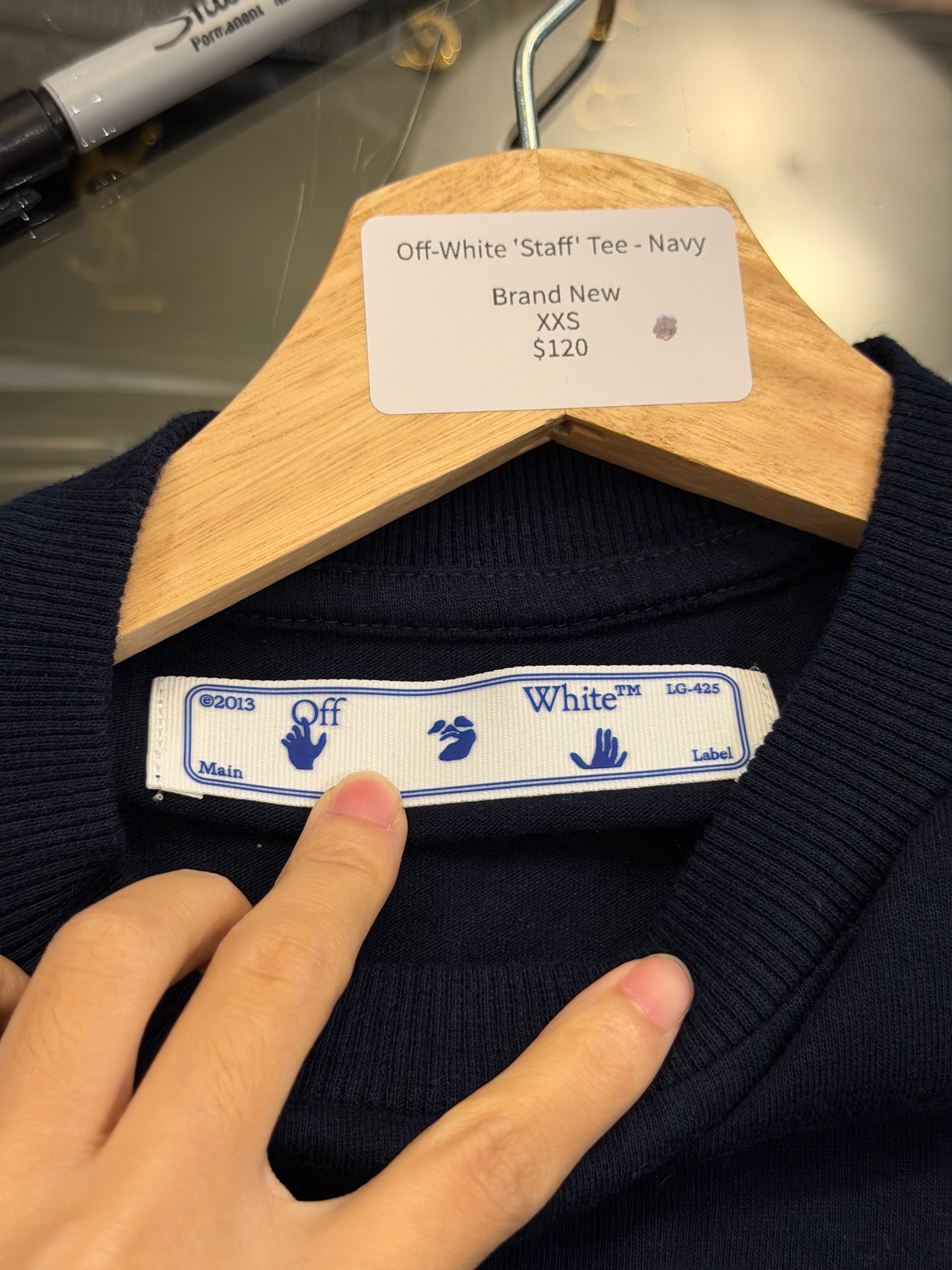 Off-White 'Staff' Tee - Navy