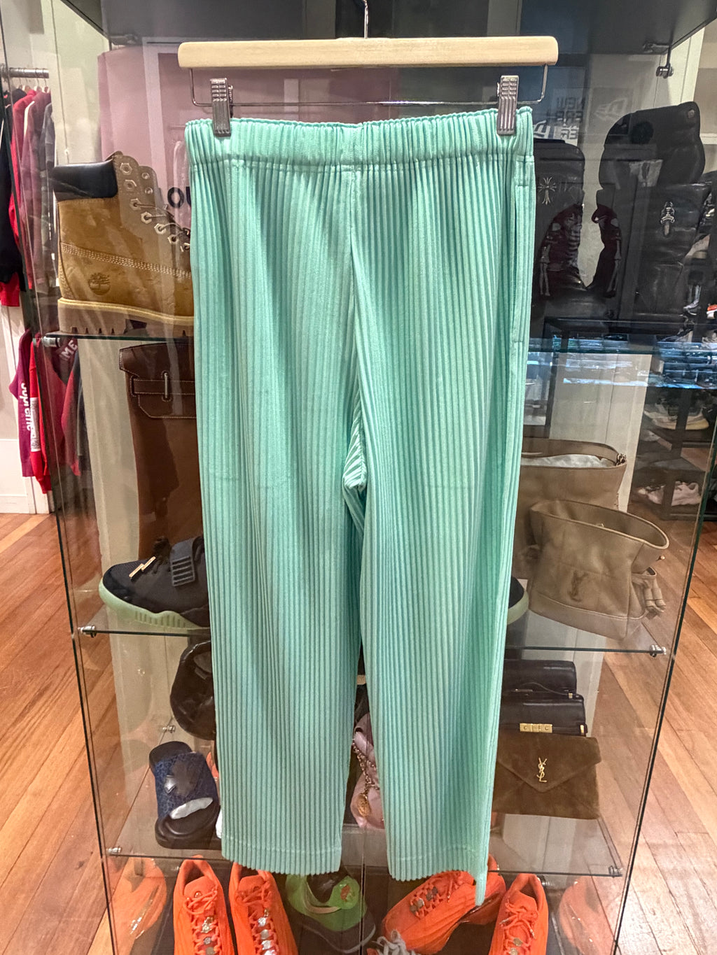 Issey Miyake Homme Pisse Pleated Pants - Aqua