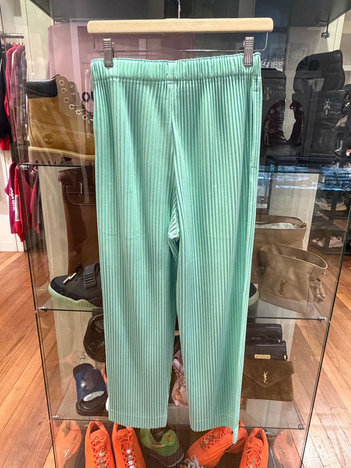 Issey Miyake Homme Pisse Pleated Pants - Aqua