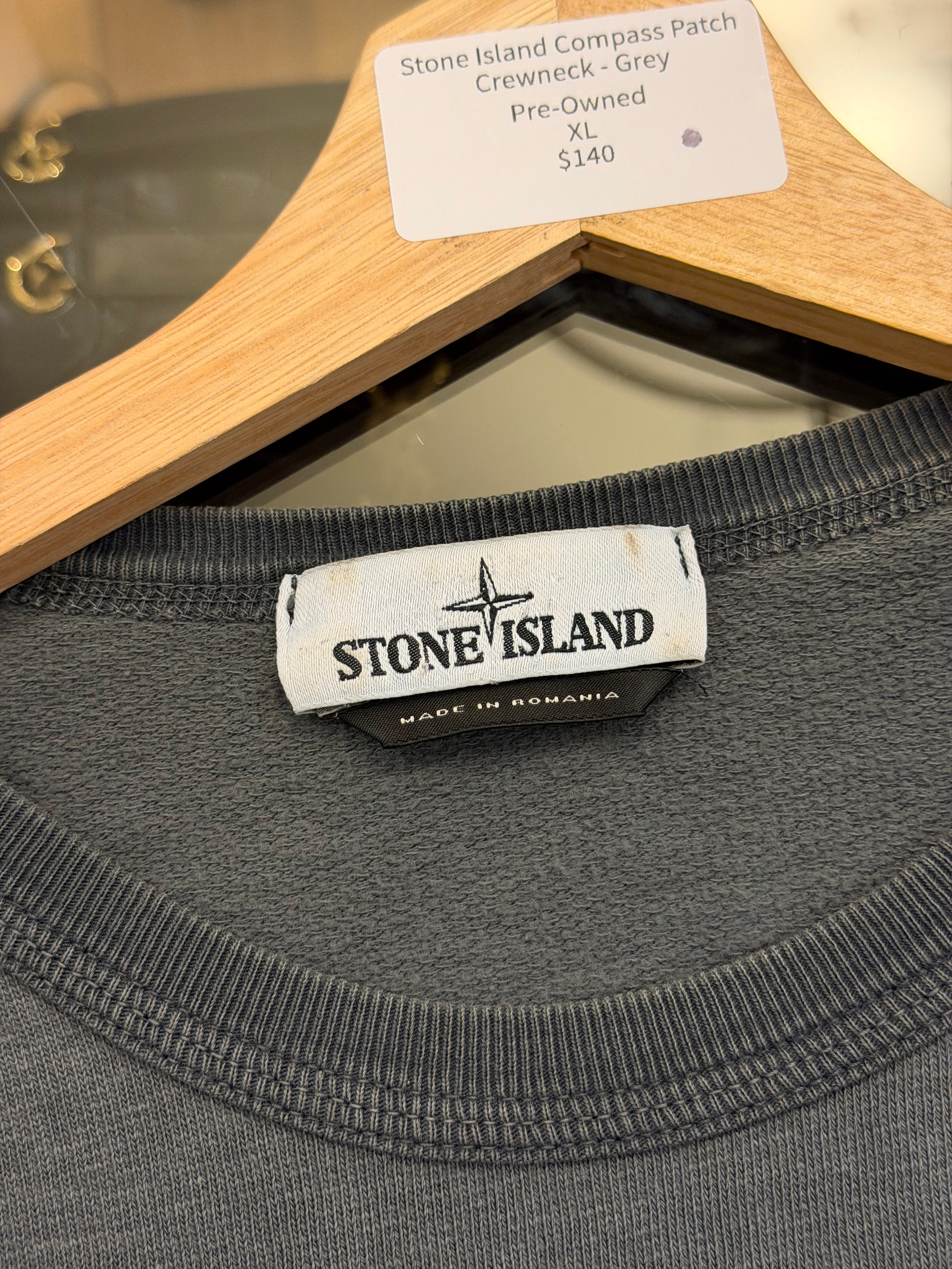 Stone Island Compass Patch Crewneck - Grey