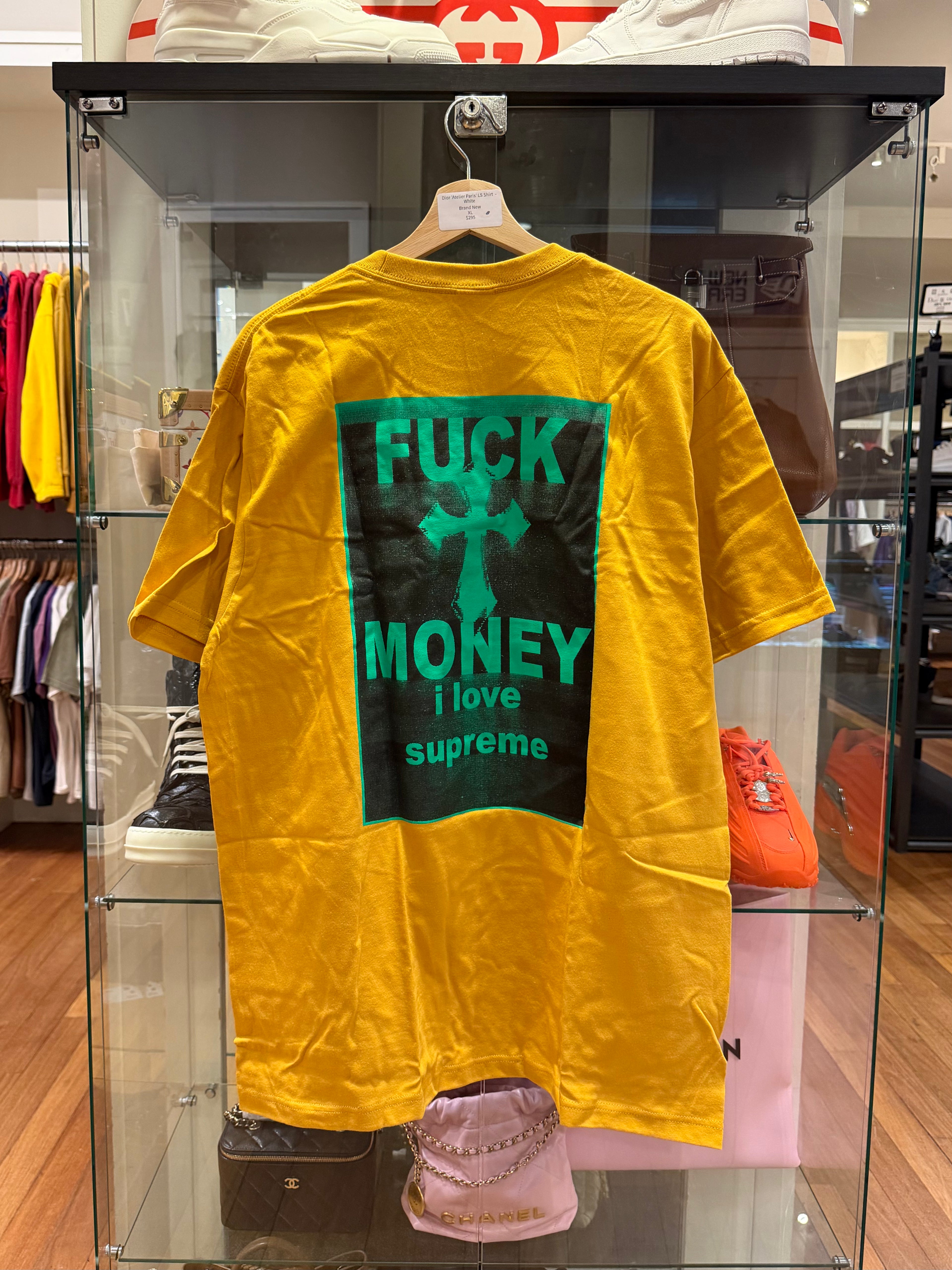 Supreme Fuck Money Tee- Mustard