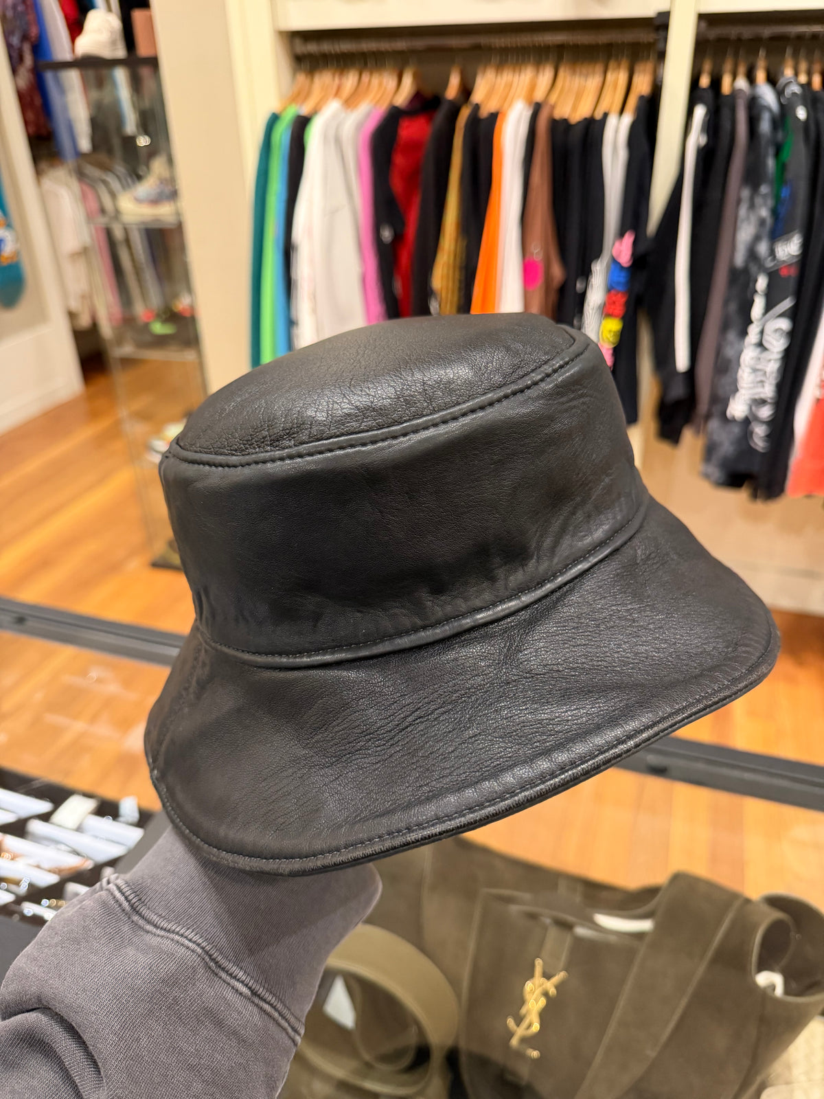 Chrome Hearts Leather Cross Bucket Hat