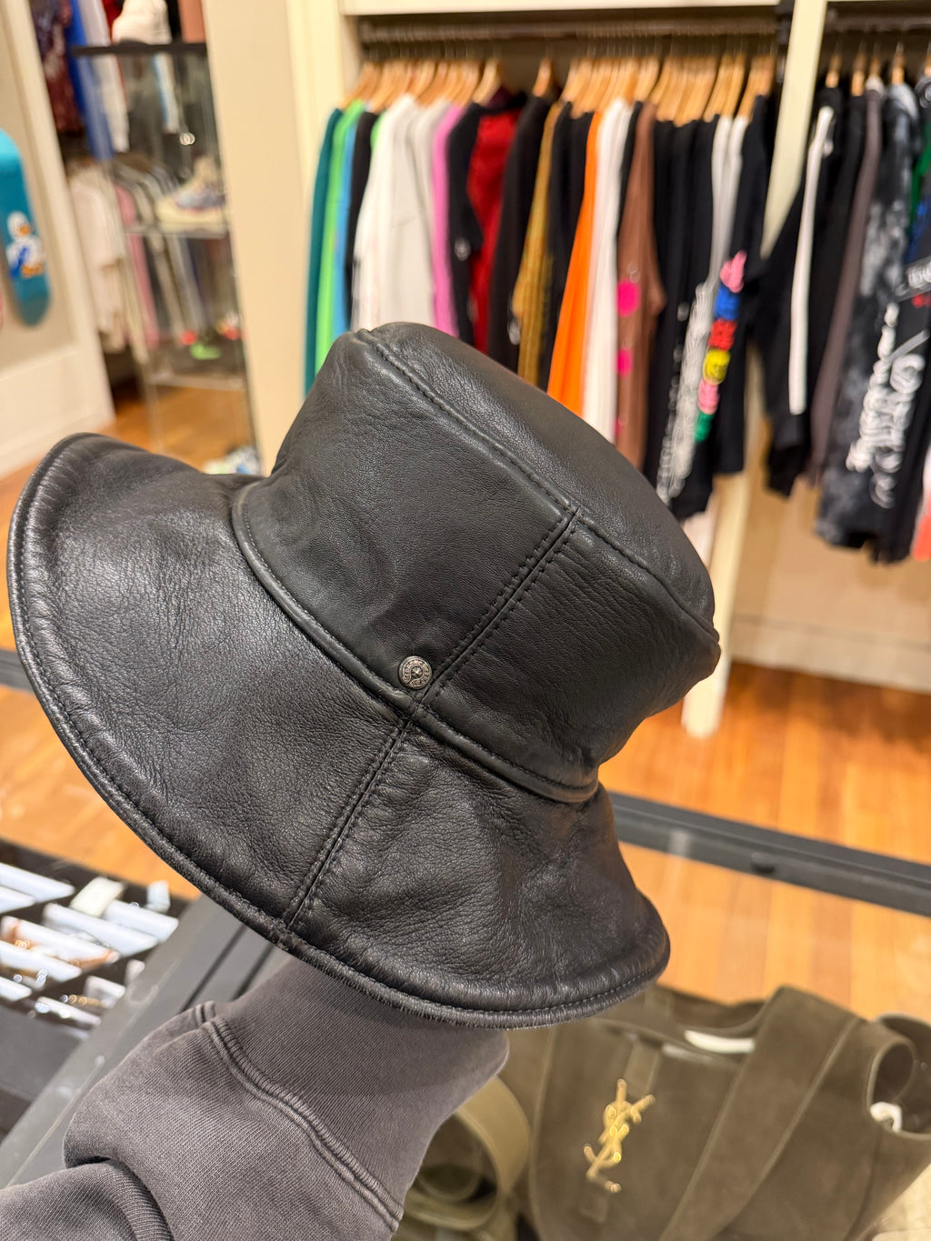 Chrome Hearts Leather Cross Bucket Hat