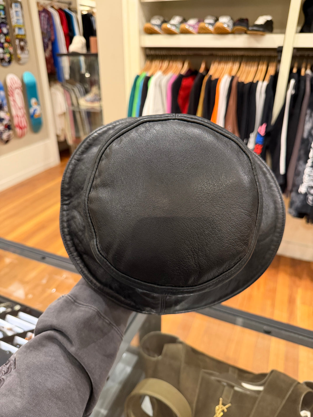 Chrome Hearts Leather Cross Bucket Hat