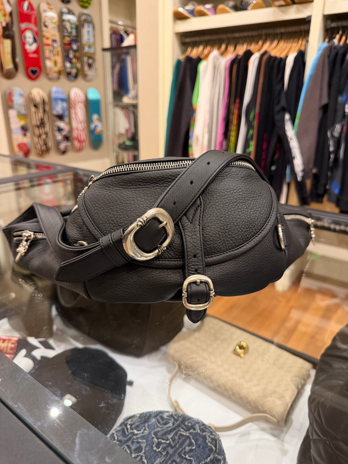 Chrome Hearts Leather Snat Bag - Black