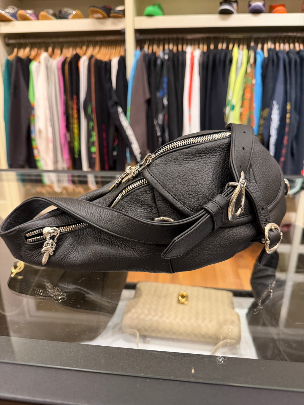 Chrome Hearts Leather Snat Bag - Black