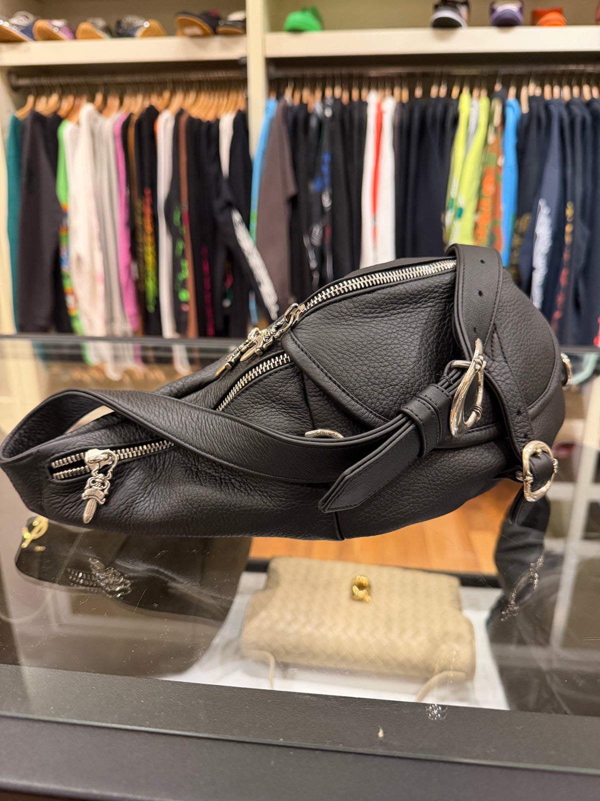 Chrome Hearts Leather Snat Bag - Black