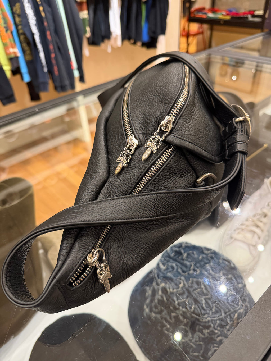 Chrome Hearts Leather Snat Bag - Black