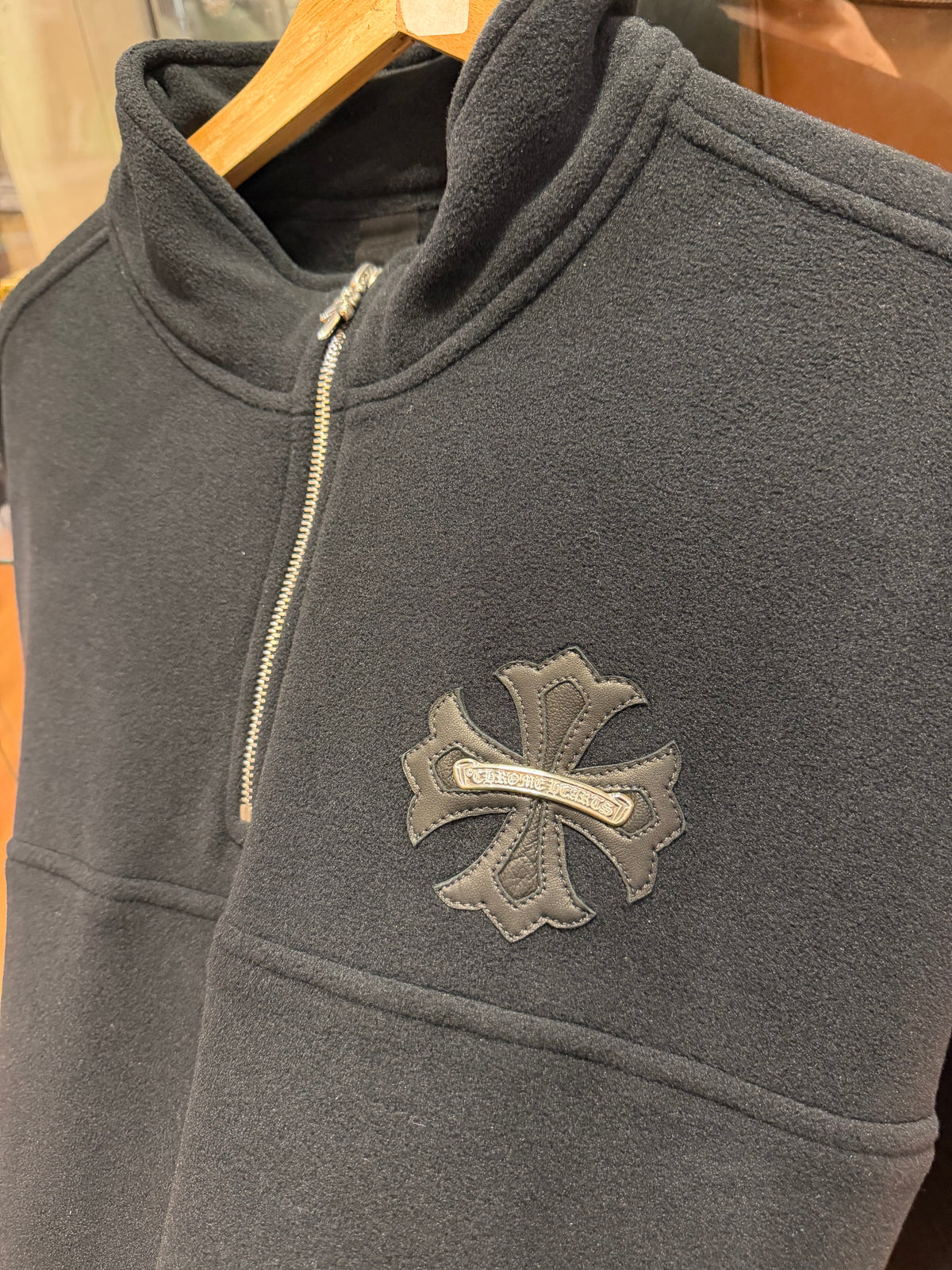 Chrome Hearts 1/4 Zip Fleece Pullover - Black