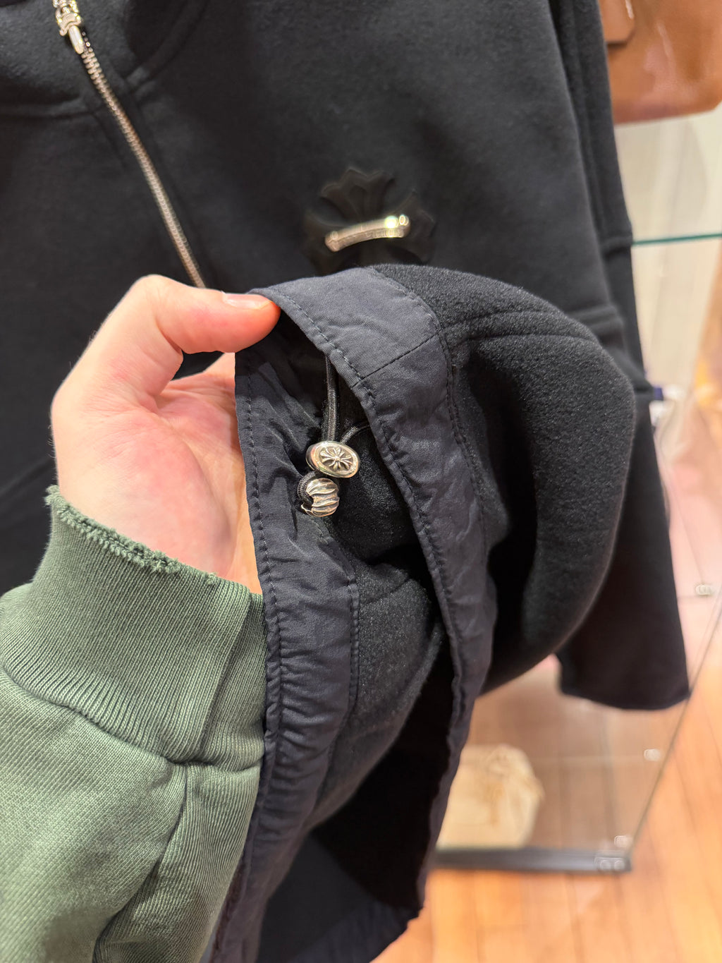 Chrome Hearts 1/4 Zip Fleece Pullover - Black