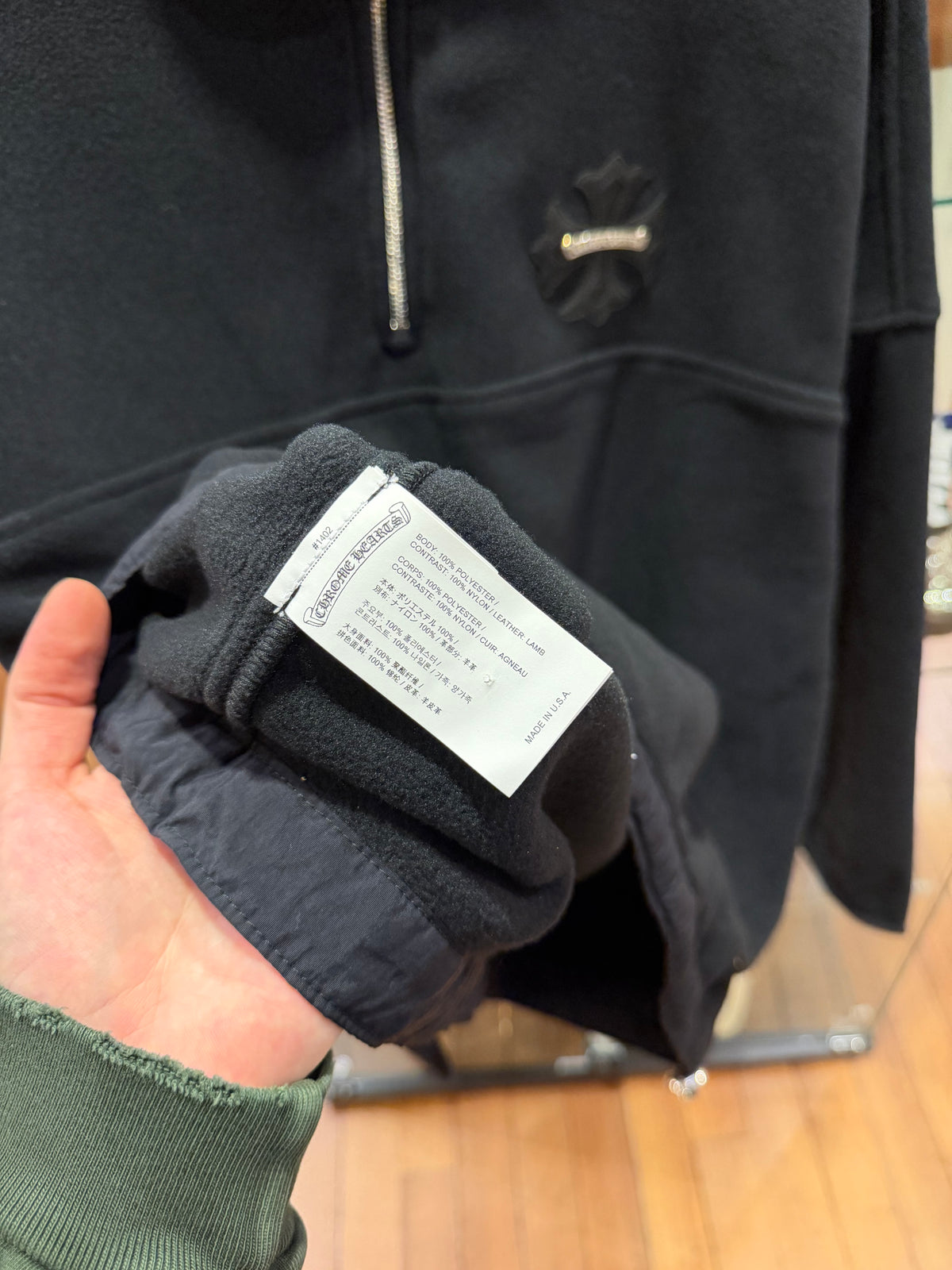 Chrome Hearts 1/4 Zip Fleece Pullover - Black