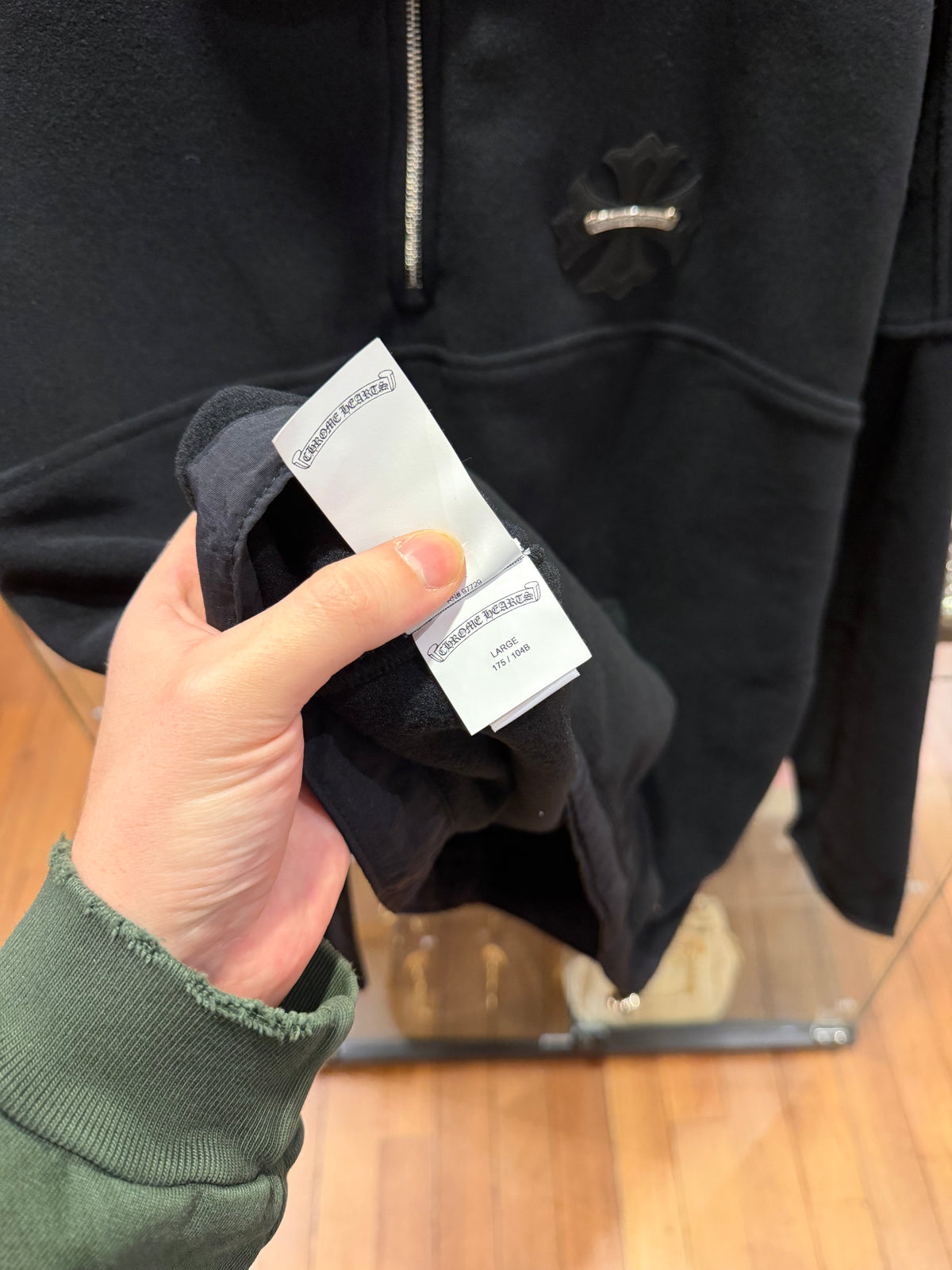 Chrome Hearts 1/4 Zip Fleece Pullover - Black