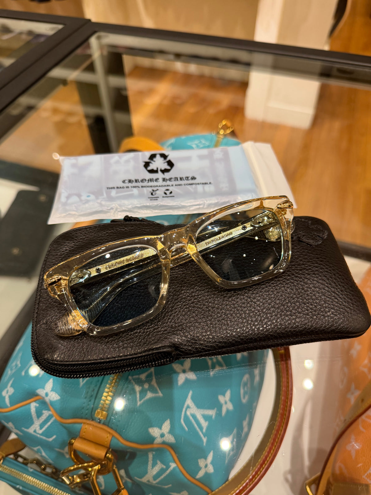 Chrome Hearts ‘Trypoleagain’ Sunglasses - Crystal/Gold