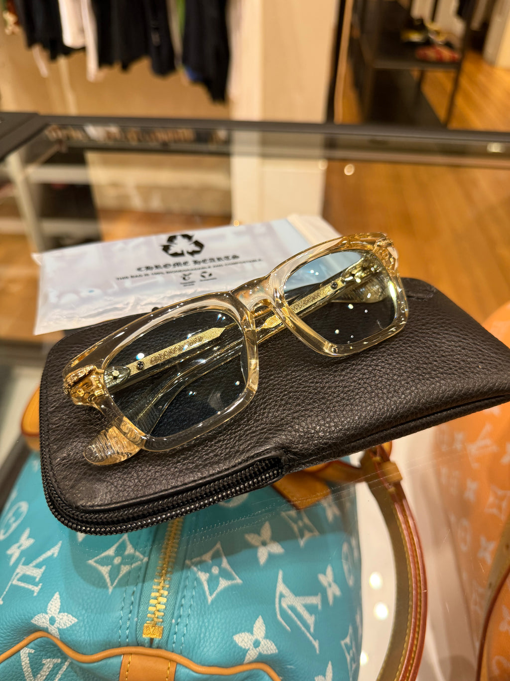 Chrome Hearts ‘Trypoleagain’ Sunglasses - Crystal/Gold