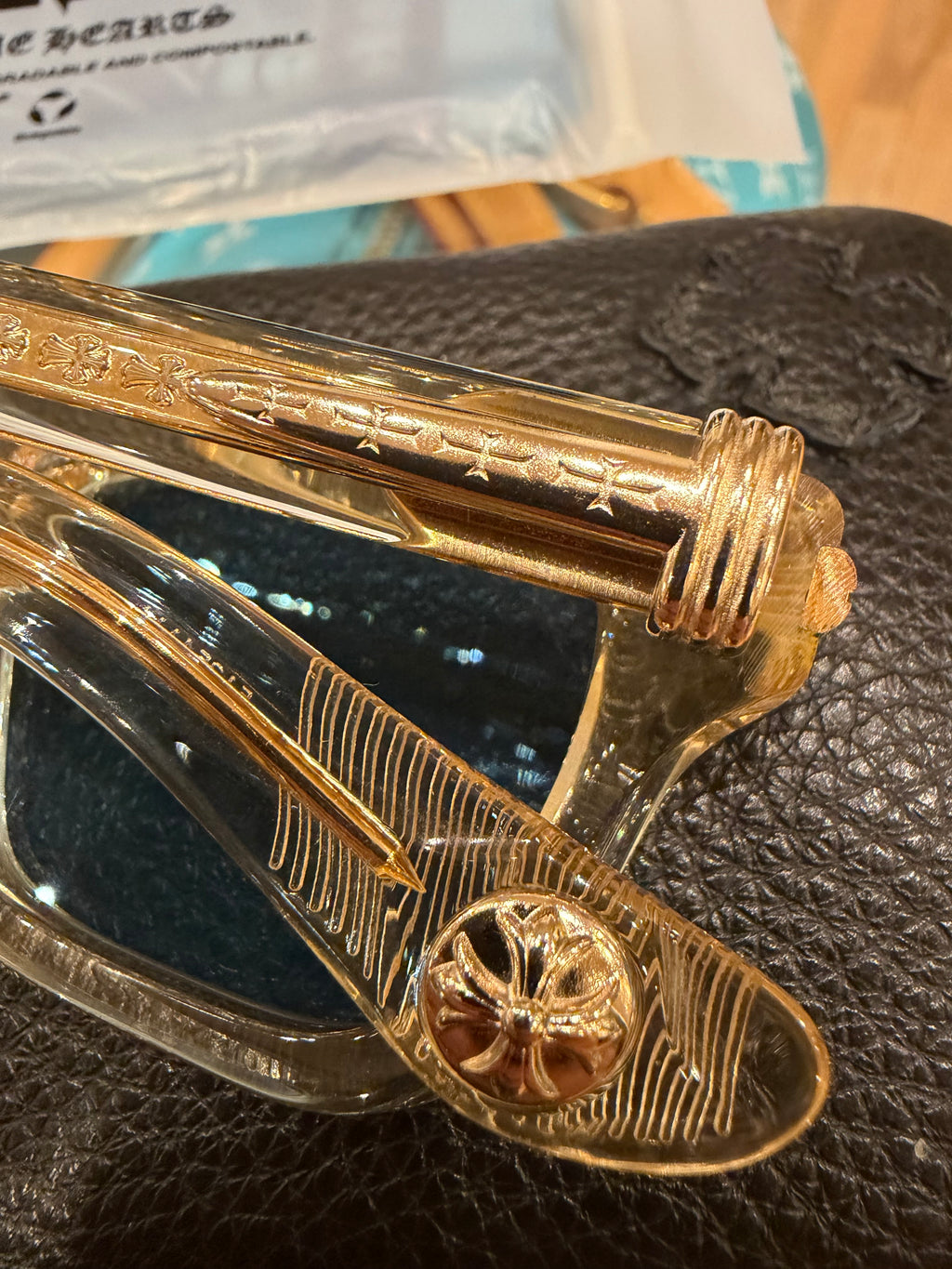 Chrome Hearts ‘Trypoleagain’ Sunglasses - Crystal/Gold