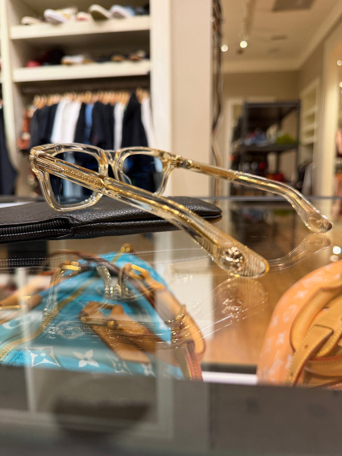 Chrome Hearts ‘Trypoleagain’ Sunglasses - Crystal/Gold