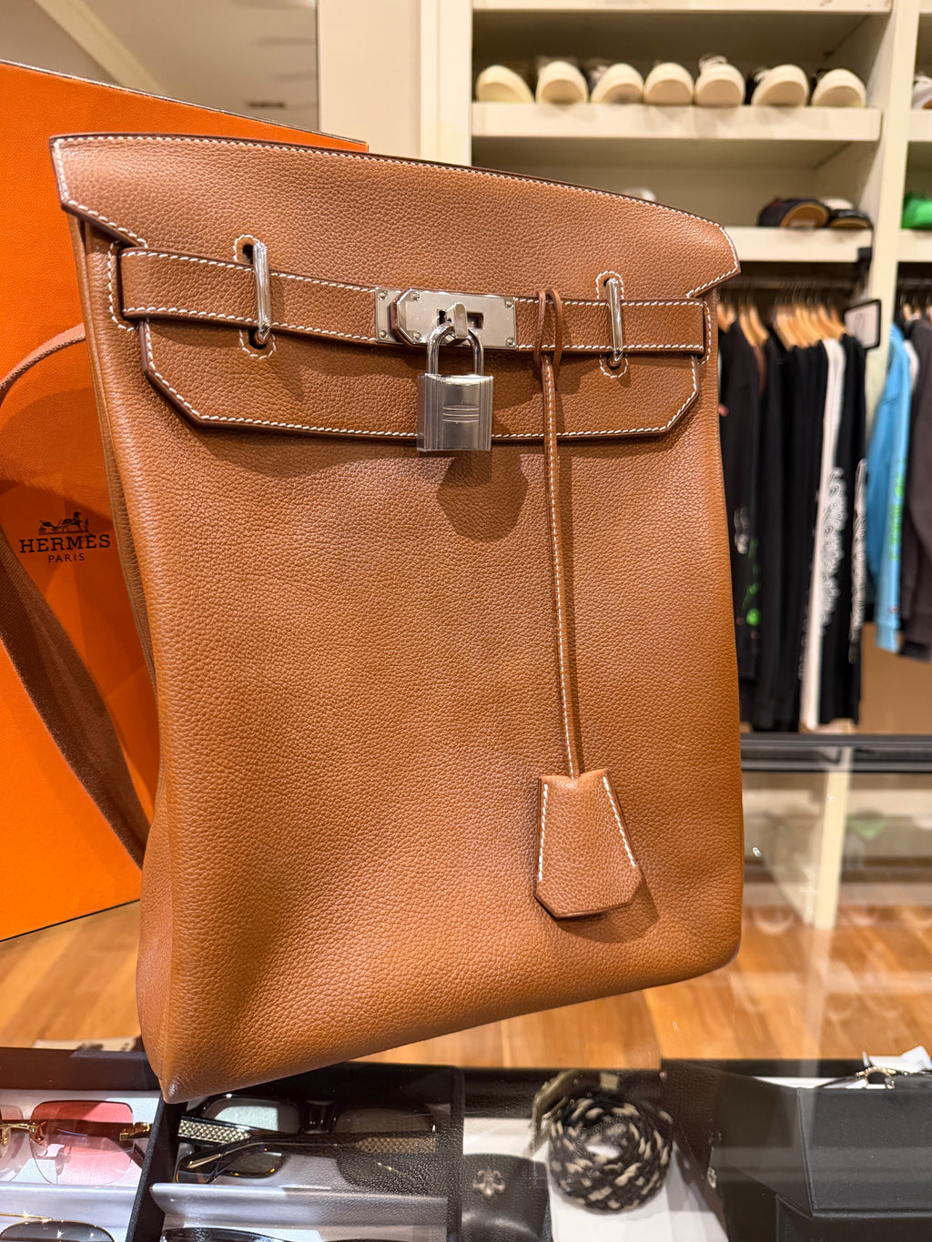 Hermes Hac a Dos GM Backpack in Fauve Barenia Faubourg