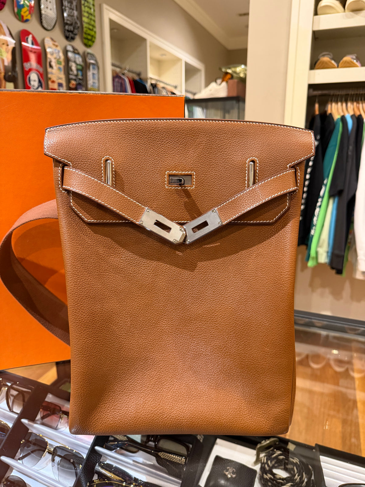 Hermes Hac a Dos GM Backpack in Fauve Barenia Faubourg