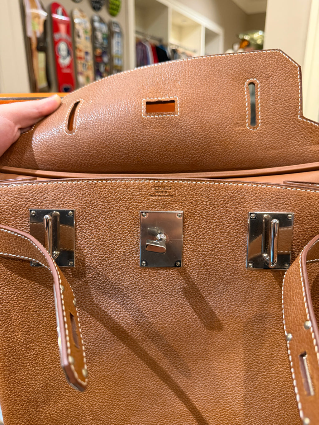 Hermes Hac a Dos GM Backpack in Fauve Barenia Faubourg