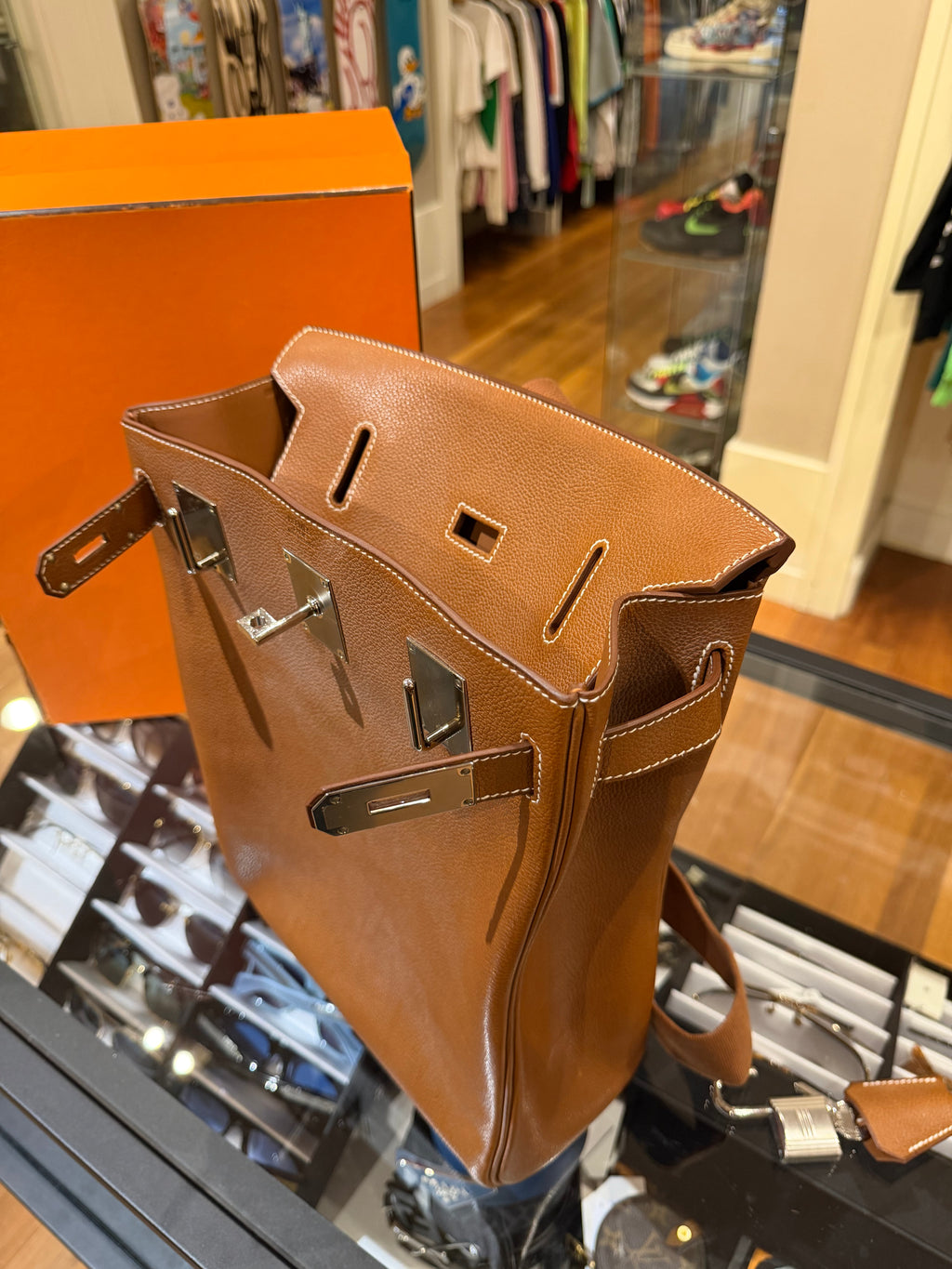 Hermes Hac a Dos GM Backpack in Fauve Barenia Faubourg