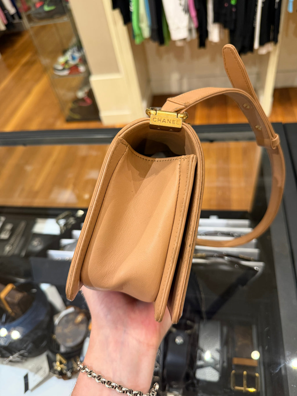 Chanel Quilted Medium Boy Flap Bag - Natural