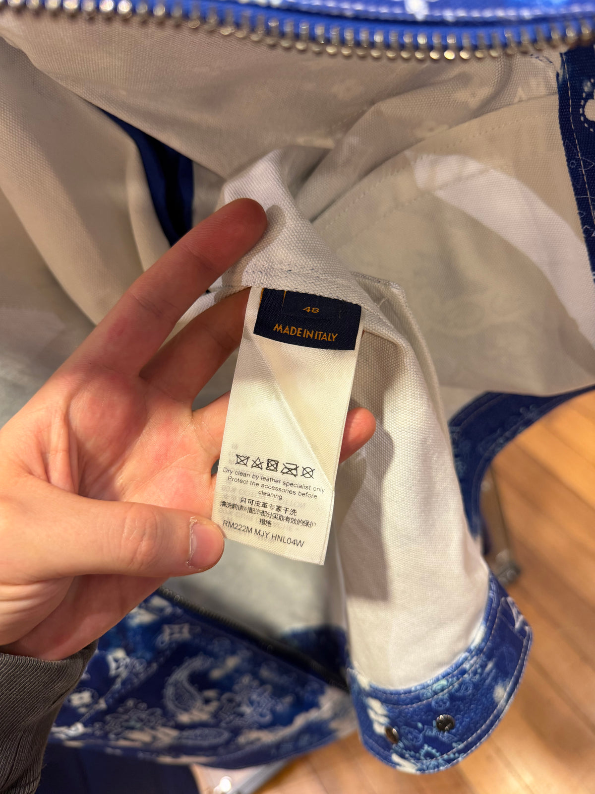 Louis Vuitton Blue Bandana Mixed Leather Jacket