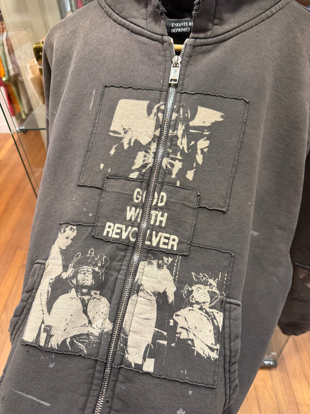 Enfants Riches Deprimes ‘God With Revolver’ Assemblage Zip Up Hoodie