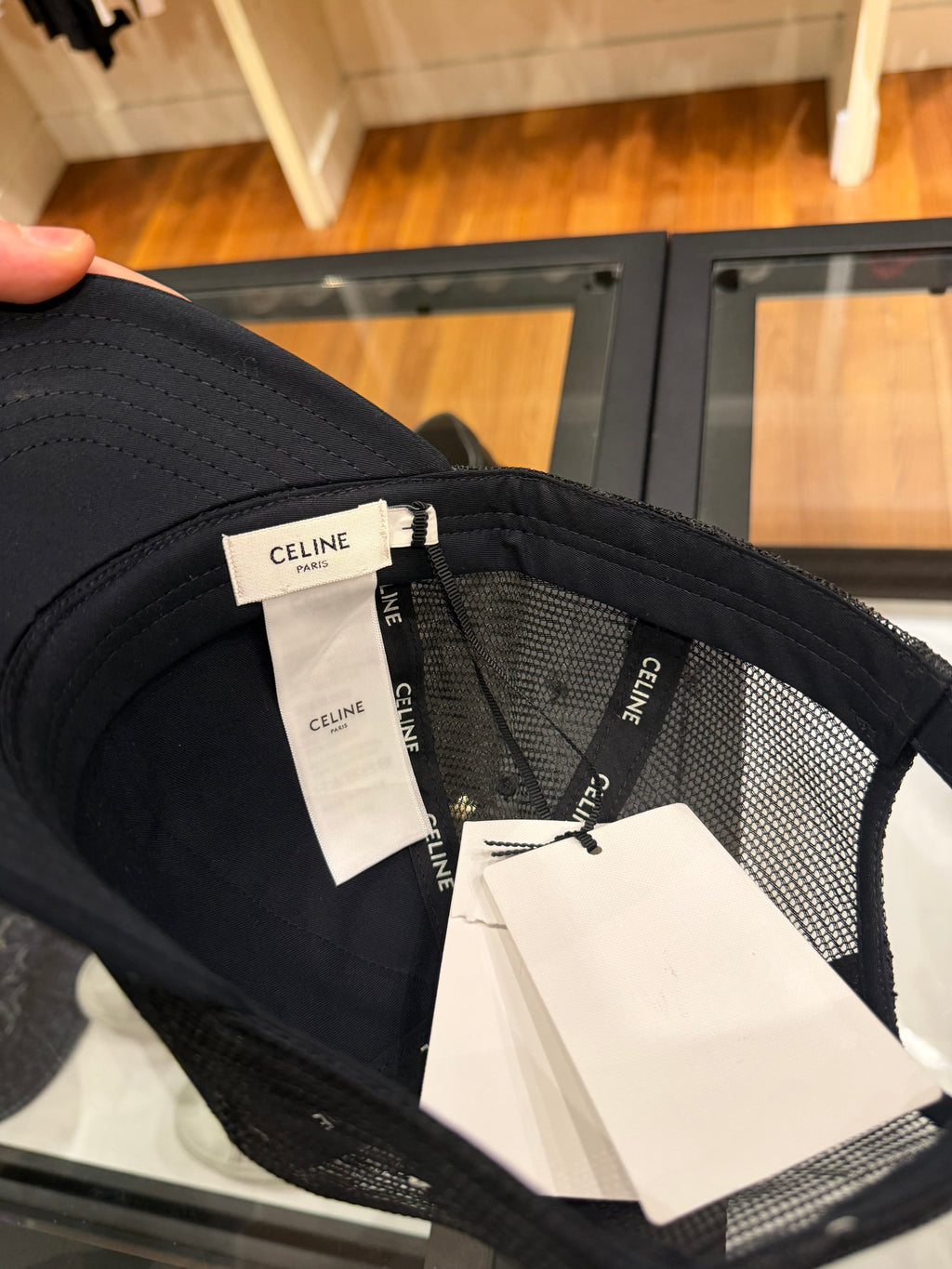 Celine Gold Sequin Cap - Black