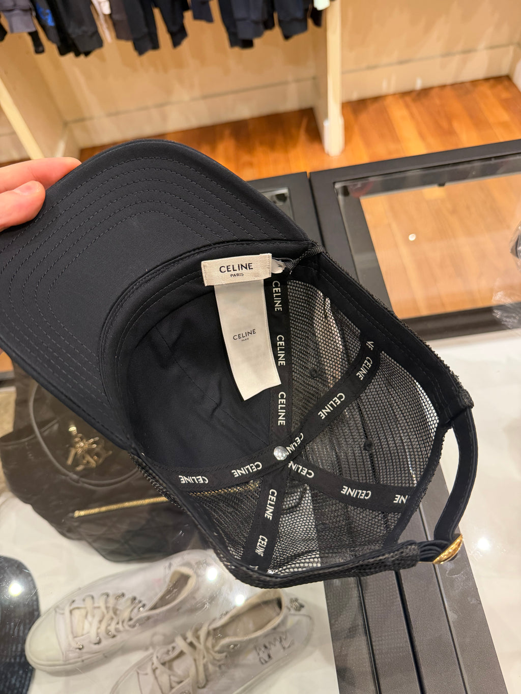 Celine Gold Sequin Cap - Black