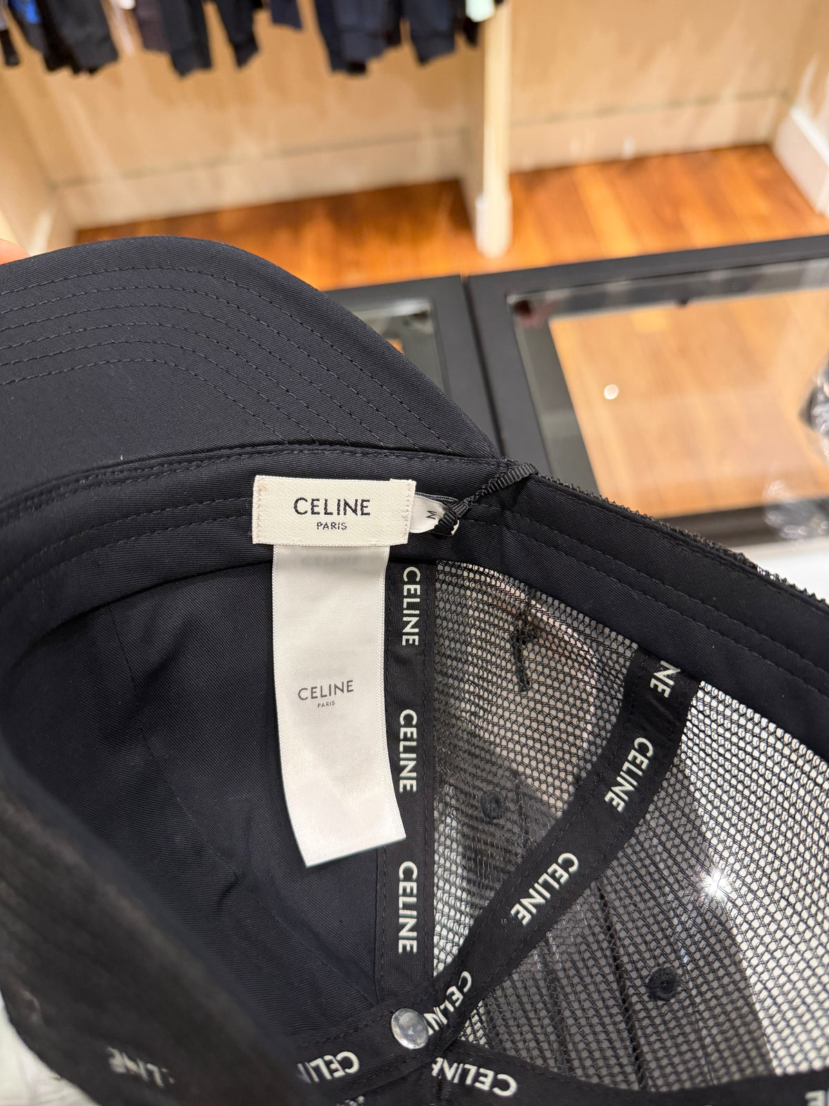 Celine Gold Sequin Cap - Black