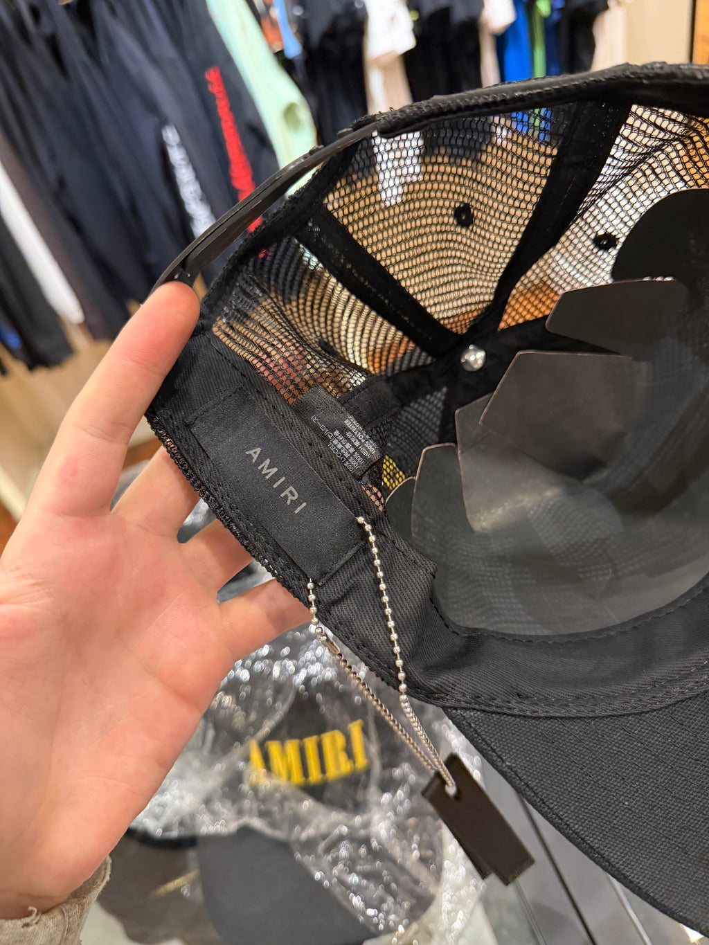Amiri Spellout Trucker Hat - Black / Yellow