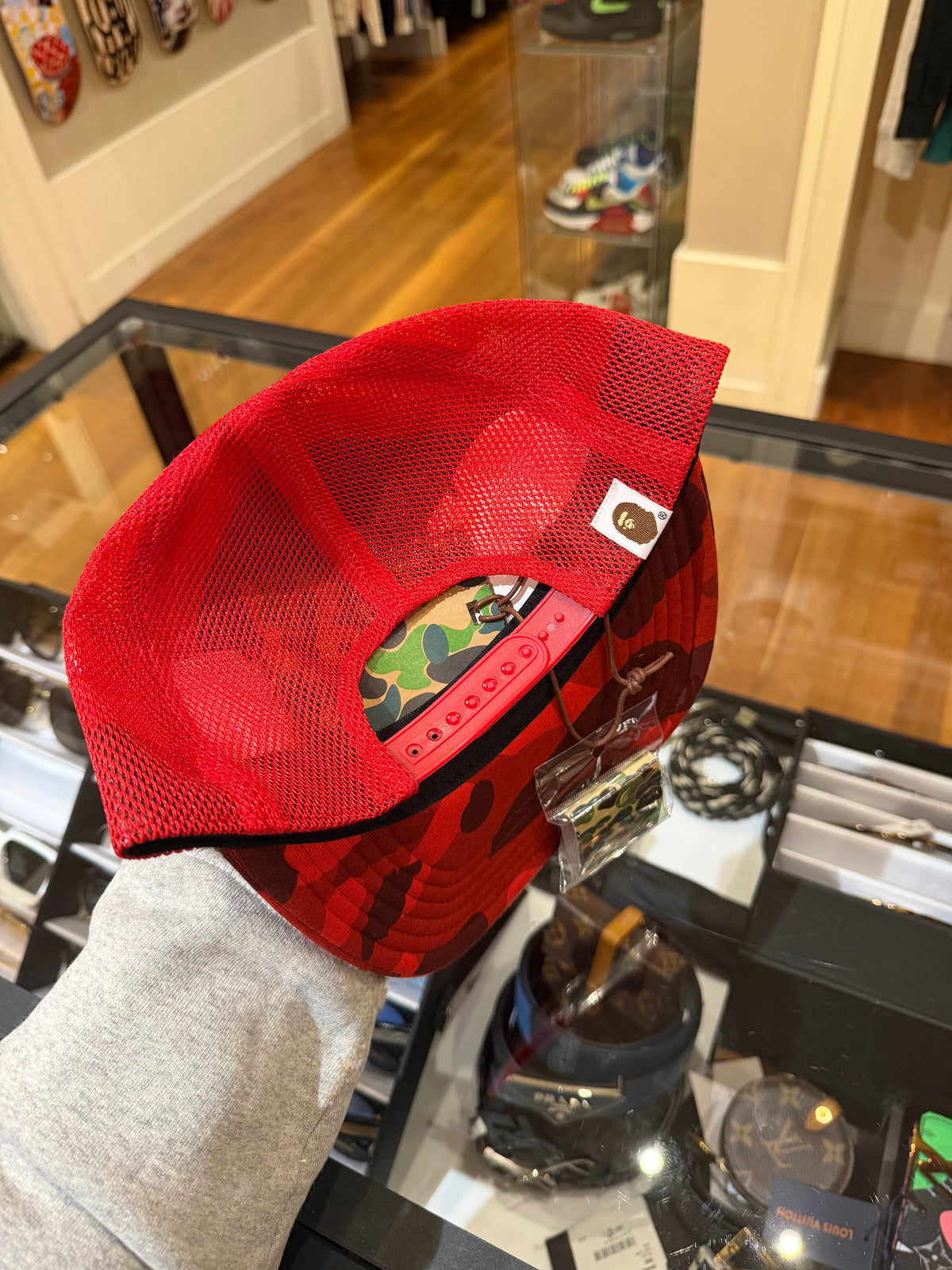 Bape Color Camo NYC Logo Mesh Trucker Hat