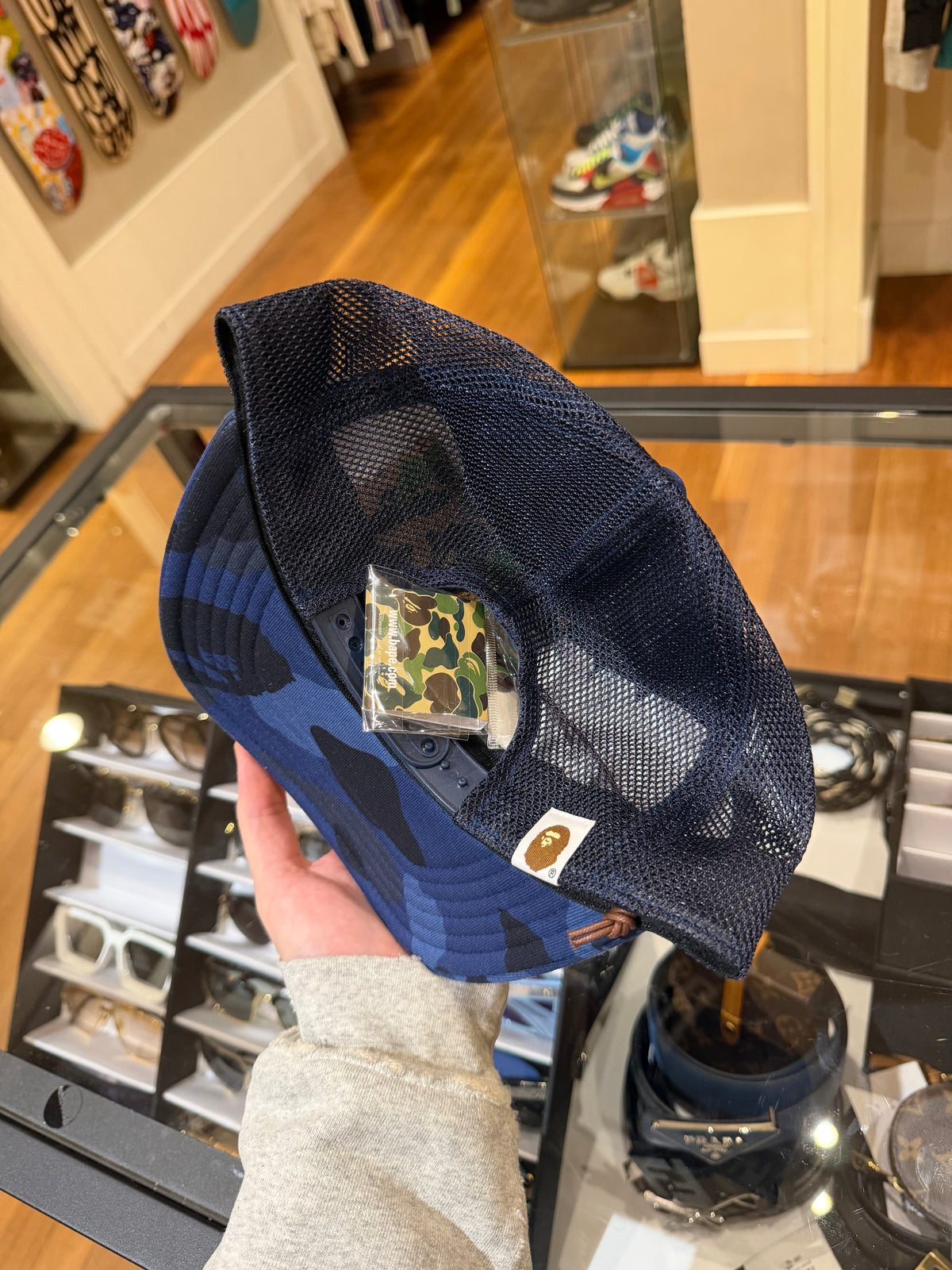 Bape Color Camo NYC Logo Mesh Trucker Hat