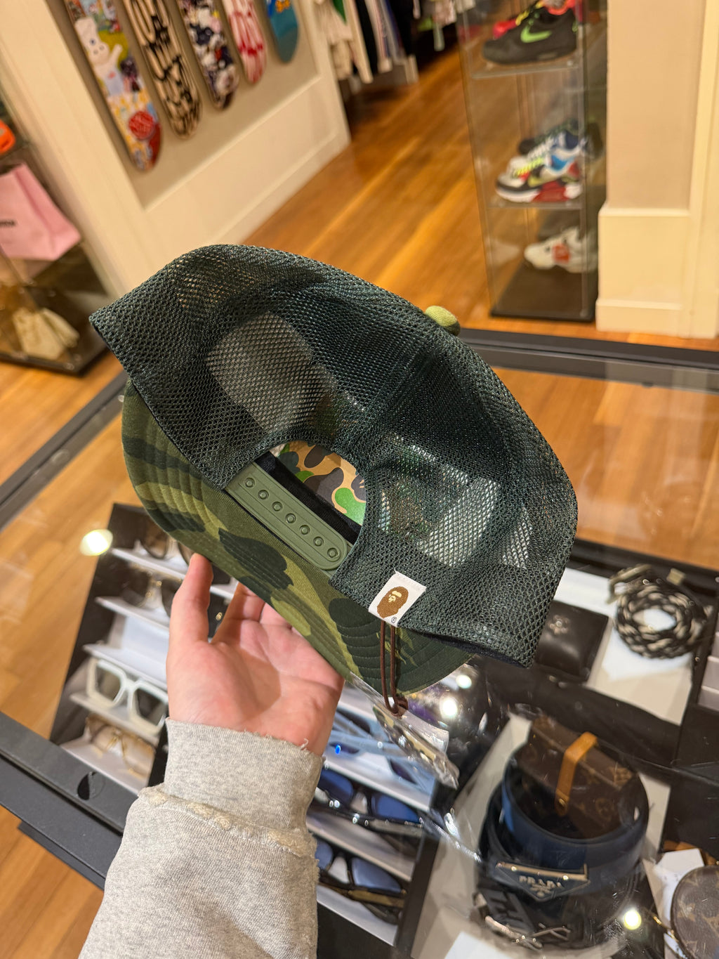 Bape Color Camo NYC Logo Mesh Trucker Hat