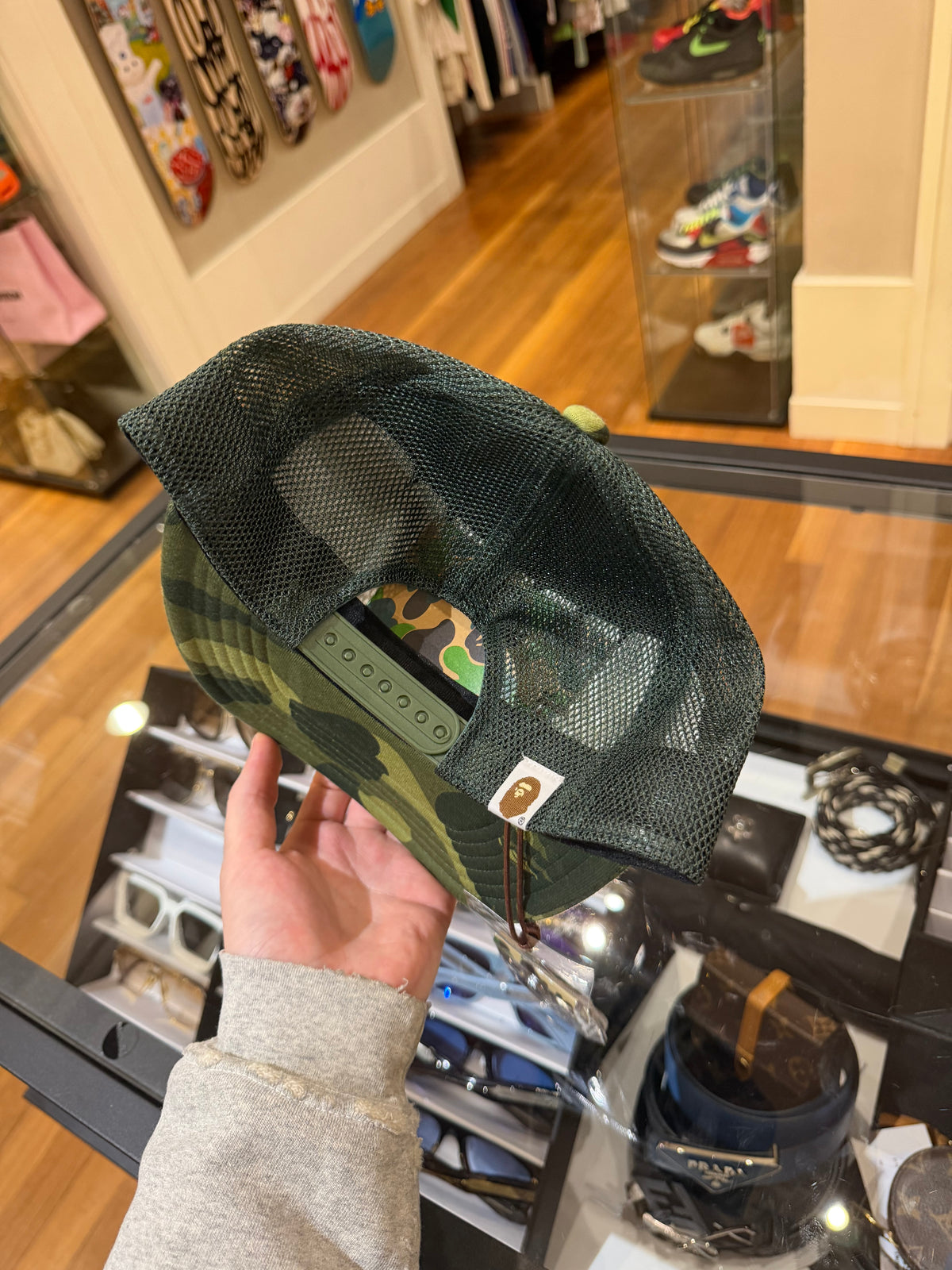 Bape Color Camo NYC Logo Mesh Trucker Hat