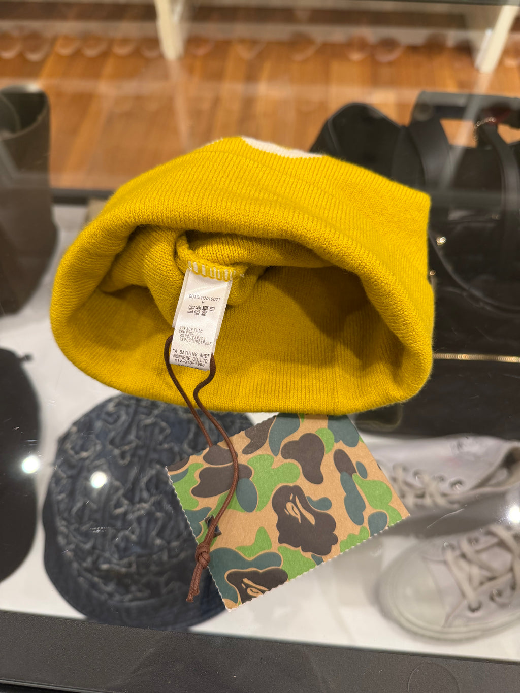 Bape Spell Out Beanie - Mustard