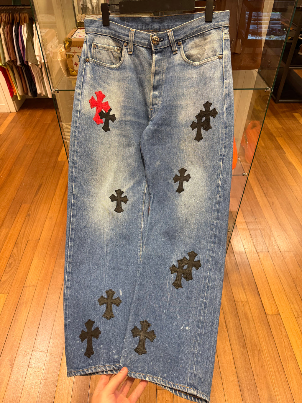 Chrome Hearts Cross Patch Levi’s 501 Denim - Blue