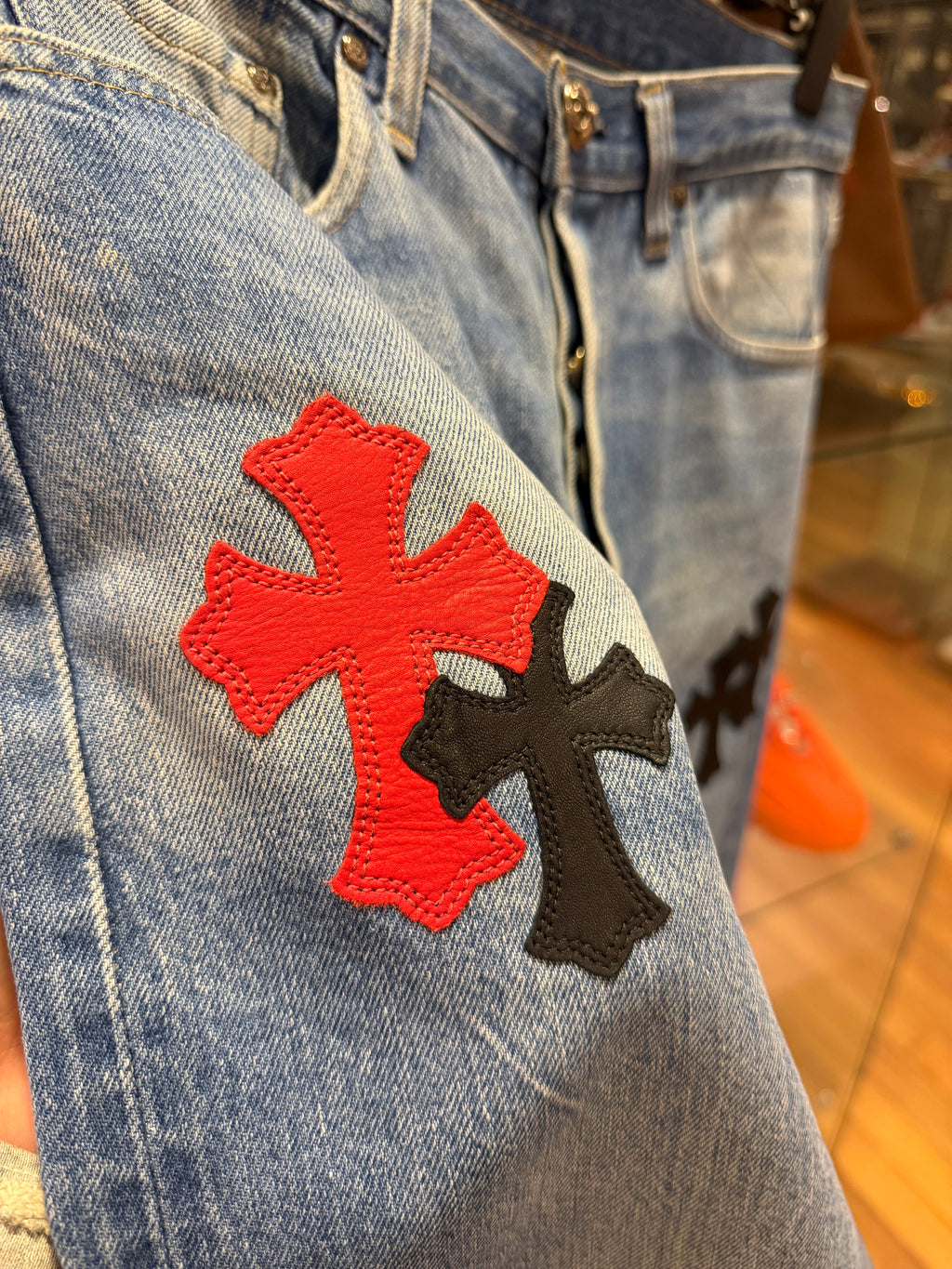 Chrome Hearts Cross Patch Levi’s 501 Denim - Blue
