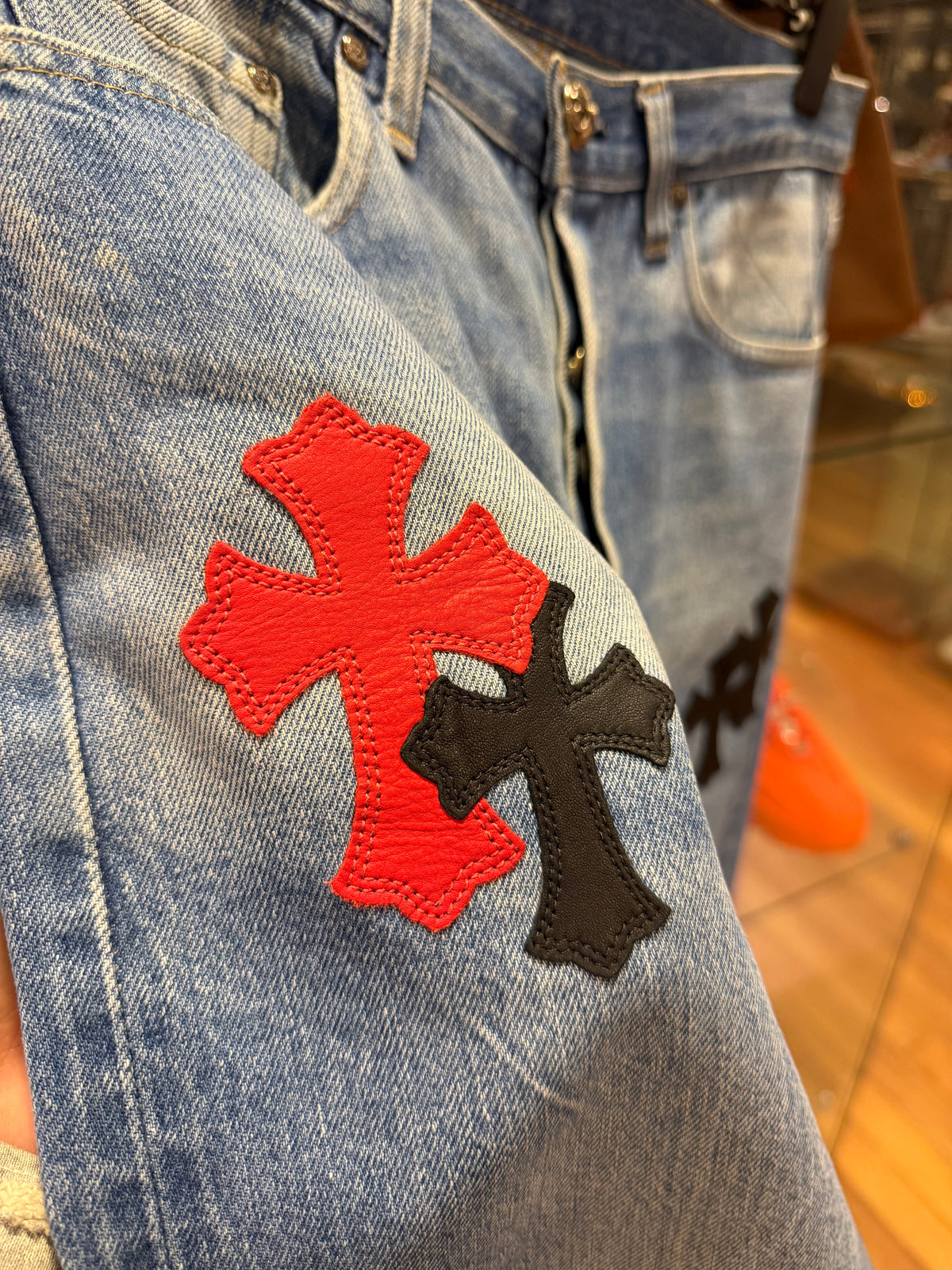 Chrome Hearts Cross Patch Levi’s 501 Denim - Blue