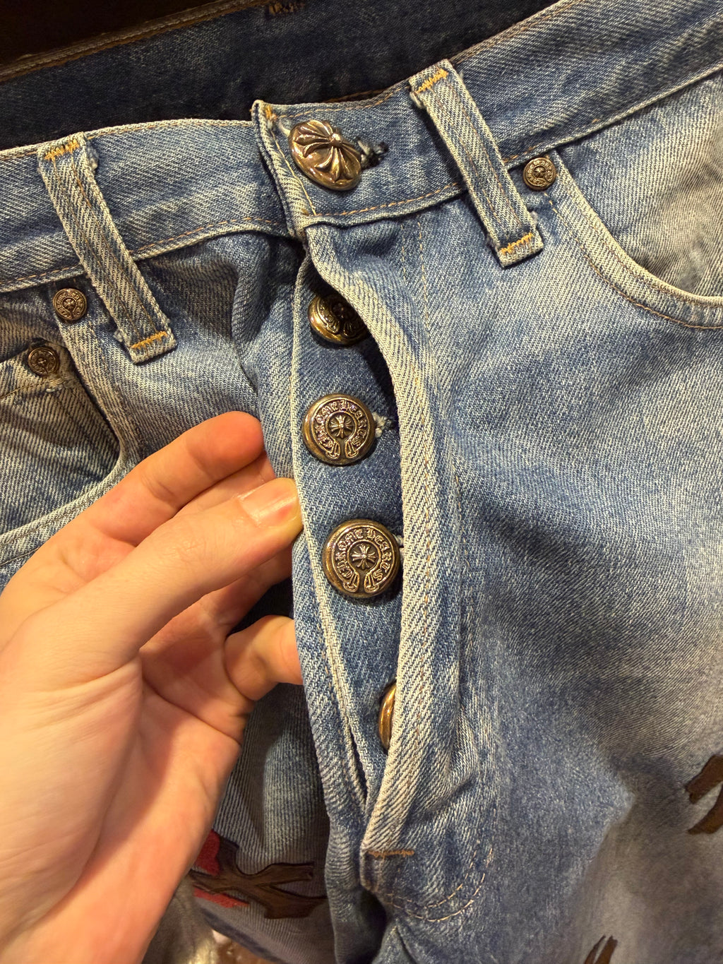 Chrome Hearts Cross Patch Levi’s 501 Denim - Blue